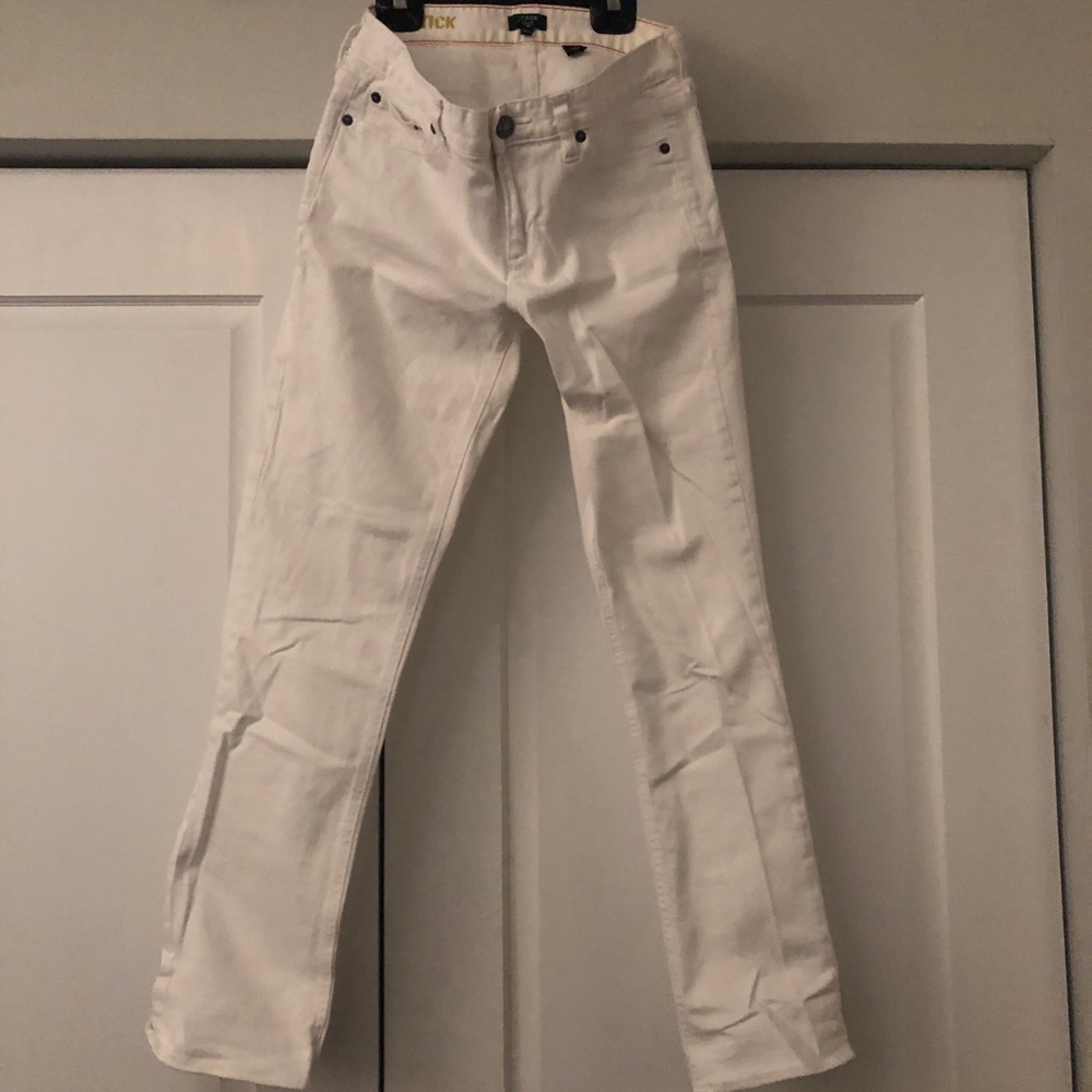 J Crew matchstick white straight jeans